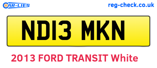 ND13MKN are the vehicle registration plates.
