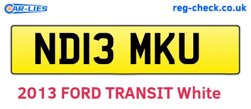 ND13MKU are the vehicle registration plates.