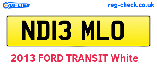 ND13MLO are the vehicle registration plates.