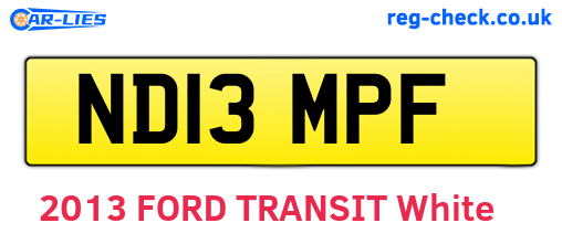 ND13MPF are the vehicle registration plates.
