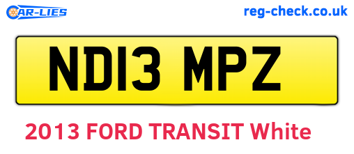 ND13MPZ are the vehicle registration plates.