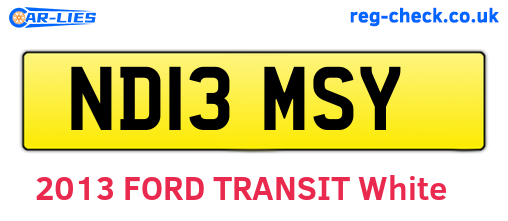 ND13MSY are the vehicle registration plates.