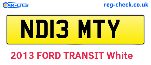ND13MTY are the vehicle registration plates.
