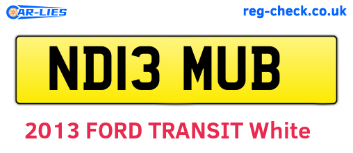 ND13MUB are the vehicle registration plates.