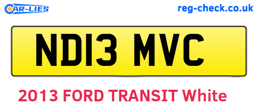 ND13MVC are the vehicle registration plates.