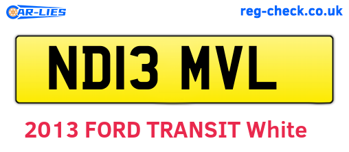 ND13MVL are the vehicle registration plates.
