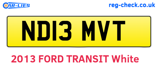 ND13MVT are the vehicle registration plates.