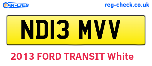 ND13MVV are the vehicle registration plates.