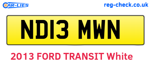 ND13MWN are the vehicle registration plates.