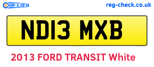 ND13MXB are the vehicle registration plates.