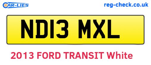 ND13MXL are the vehicle registration plates.