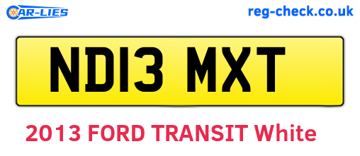 ND13MXT are the vehicle registration plates.