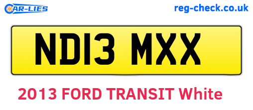 ND13MXX are the vehicle registration plates.