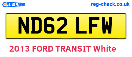 ND62LFW are the vehicle registration plates.