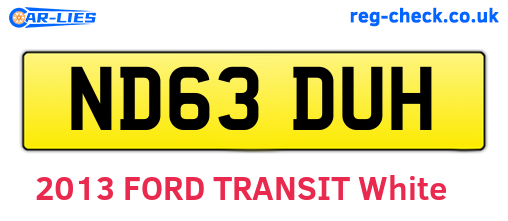 ND63DUH are the vehicle registration plates.
