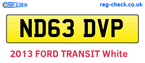 ND63DVP are the vehicle registration plates.