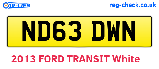 ND63DWN are the vehicle registration plates.