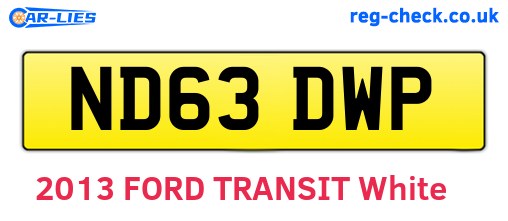 ND63DWP are the vehicle registration plates.