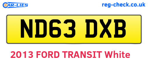 ND63DXB are the vehicle registration plates.