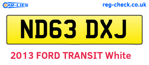 ND63DXJ are the vehicle registration plates.