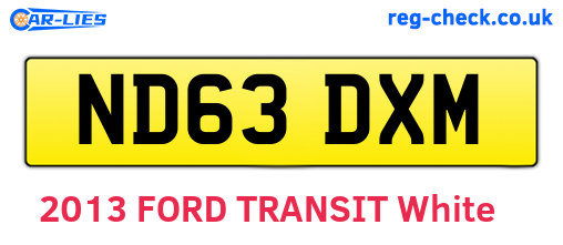ND63DXM are the vehicle registration plates.