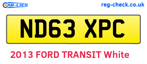 ND63XPC are the vehicle registration plates.