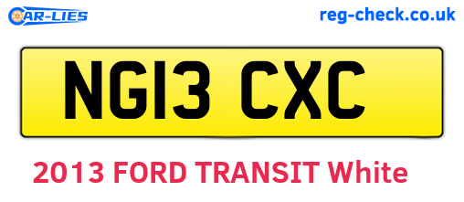 NG13CXC are the vehicle registration plates.