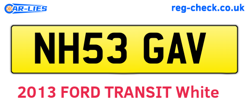 NH53GAV are the vehicle registration plates.