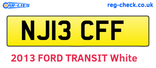 NJ13CFF are the vehicle registration plates.