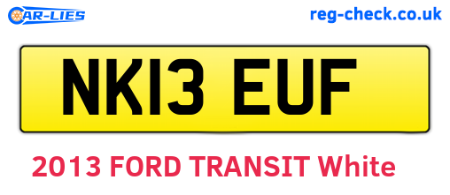 NK13EUF are the vehicle registration plates.