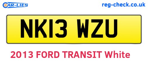 NK13WZU are the vehicle registration plates.
