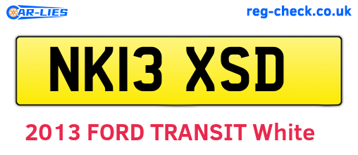 NK13XSD are the vehicle registration plates.