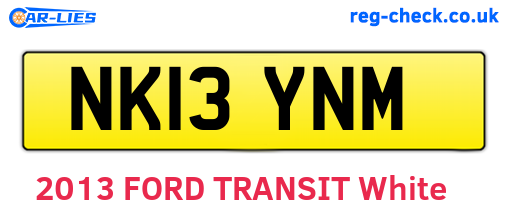 NK13YNM are the vehicle registration plates.