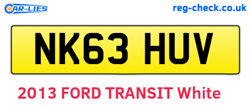 NK63HUV are the vehicle registration plates.