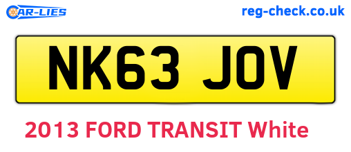 NK63JOV are the vehicle registration plates.