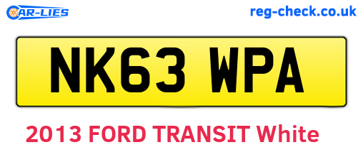 NK63WPA are the vehicle registration plates.