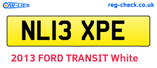 NL13XPE are the vehicle registration plates.