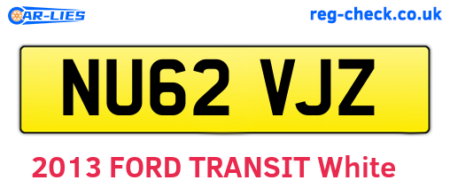 NU62VJZ are the vehicle registration plates.