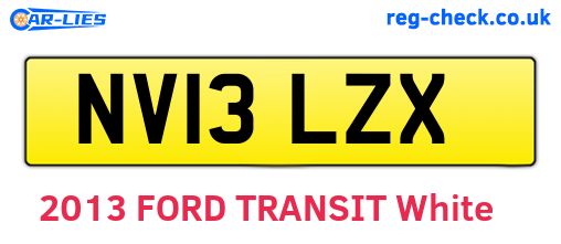 NV13LZX are the vehicle registration plates.