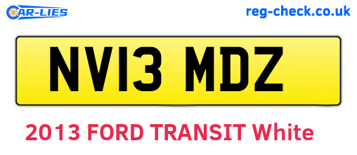NV13MDZ are the vehicle registration plates.
