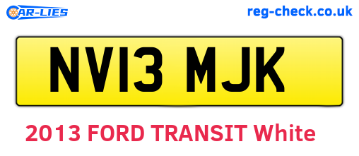 NV13MJK are the vehicle registration plates.