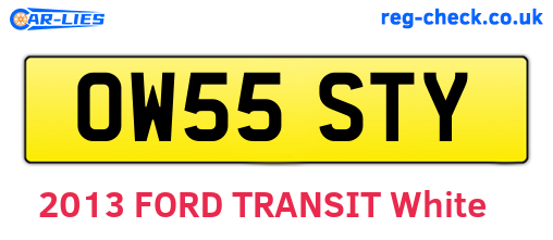 OW55STY are the vehicle registration plates.