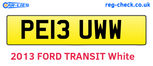 PE13UWW are the vehicle registration plates.