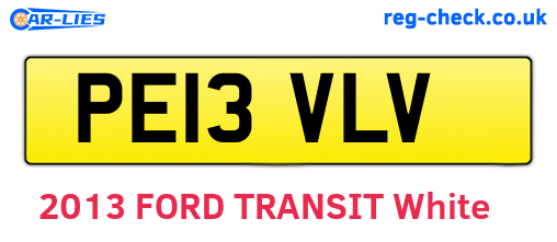 PE13VLV are the vehicle registration plates.