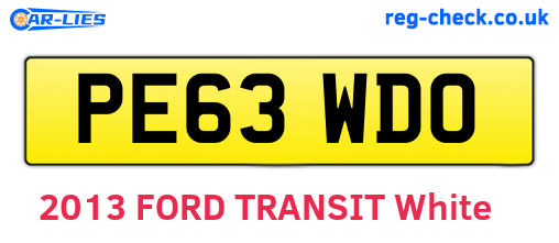 PE63WDO are the vehicle registration plates.