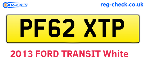 PF62XTP are the vehicle registration plates.