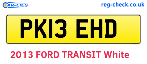 PK13EHD are the vehicle registration plates.