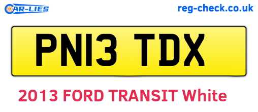 PN13TDX are the vehicle registration plates.