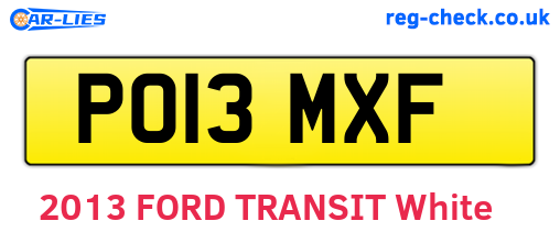 PO13MXF are the vehicle registration plates.