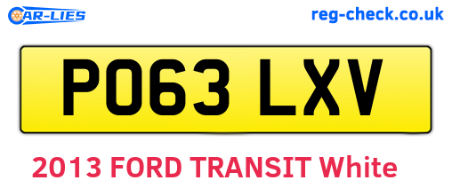 PO63LXV are the vehicle registration plates.